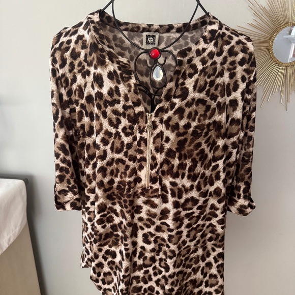 Anne Klein cheetah blouse - Picture 1 of 3